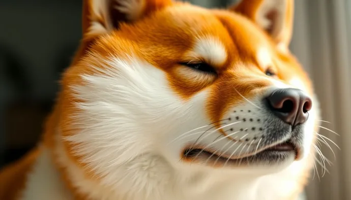 Akita Inu çift katlı tüy yapısının yakın çekimi - dış koruyucu katman ve alt yün tabakası görünür