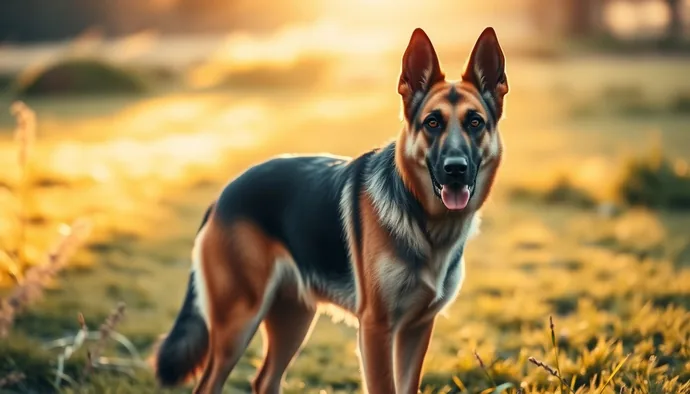 Alman Çoban Köpeği standart fiziksel yapısı ve dik duran kulakları