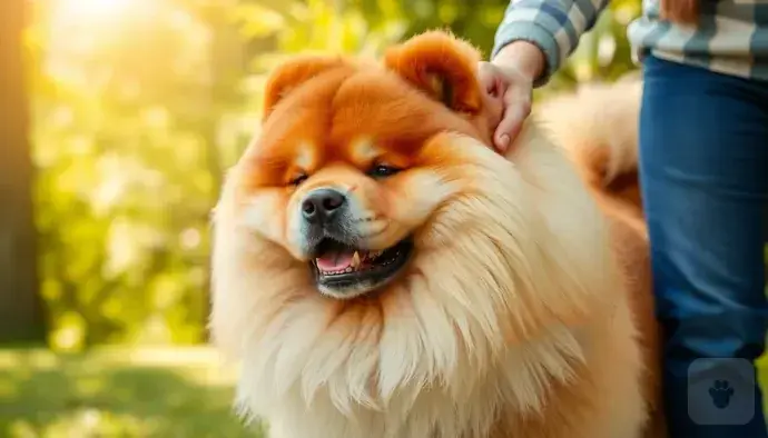 Chow Chow köpek ırkının karakteristik özelliklerini sergileyen bir örnek
