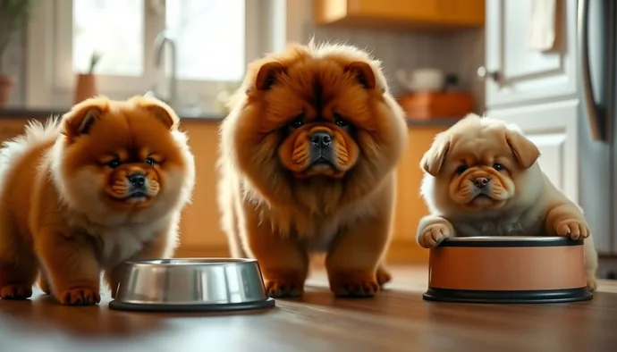 Chow Chow yavru, yetişkin ve yaşlı köpek maması seçimi için yaşa göre mama formülasyonu karşılaştırması