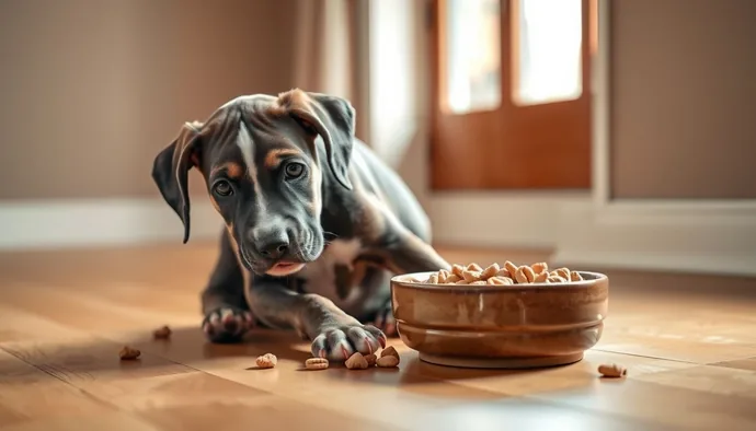 Yavru Danua köpeğin dengeli mama ile beslenmesi
