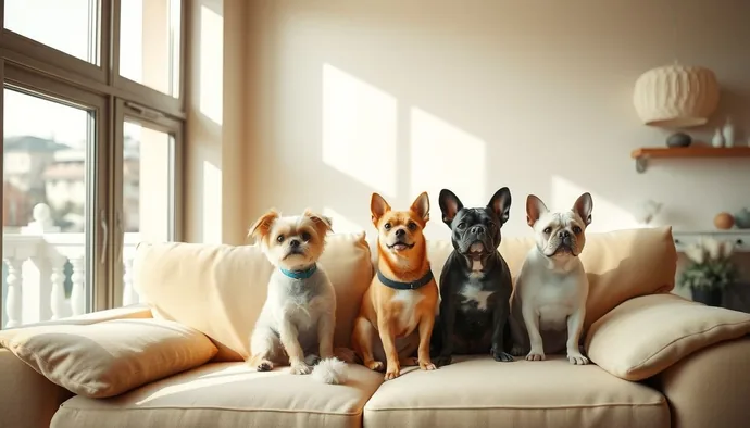 Türkiye'de apartman yaşamına uygun küçük köpek ırklarından örnekler: Chihuahua, Toy Poodle, Pomeranian ve French Bulldog