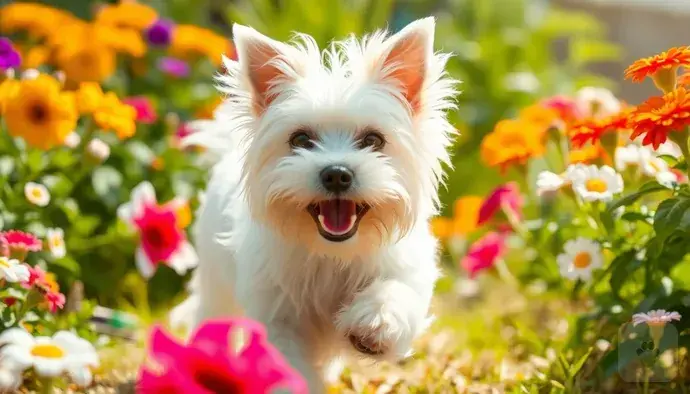 Maltese Terrier cinsi köpeğin görseli, küçük ve beyaz tüylü