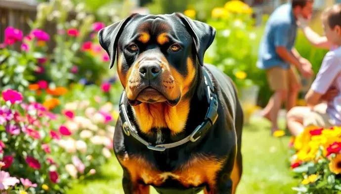 Rottweiler köpeği, güçlü ve sadık doğasıyla tanınır.