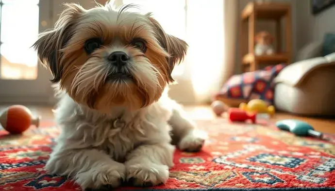 Shih Tzu köpek ırkının karakteristik görünümü