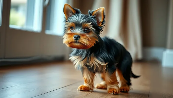 Yorkshire Terrier ırk standardı — çelik mavisi ve bakır renk kombinasyonuyla yetişkin bir birey