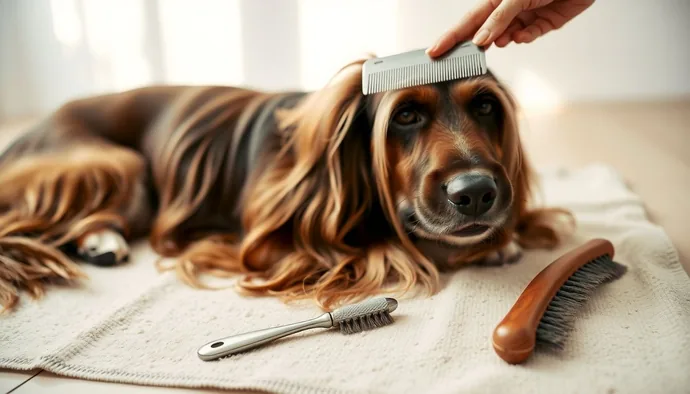 Afgan tazısının ipeksi tüy yapısının günlük bakımında kullanılan tarak ve fırça çeşitleri