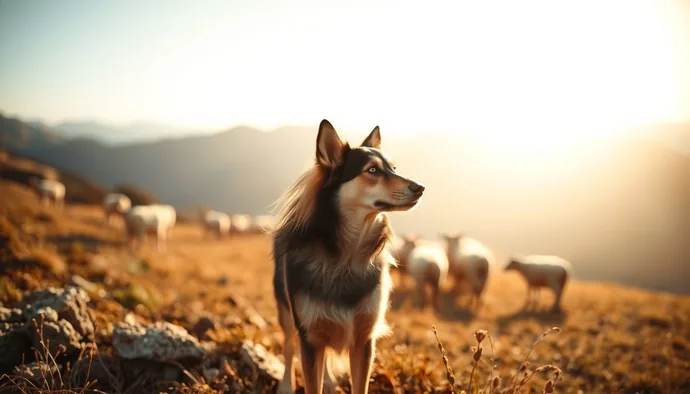 Anadolu Çoban Köpeği doğal ortamında sürü koruma pozisyonunda