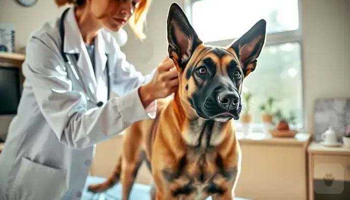Belçika Malinois köpeği sağlık kontrolünde