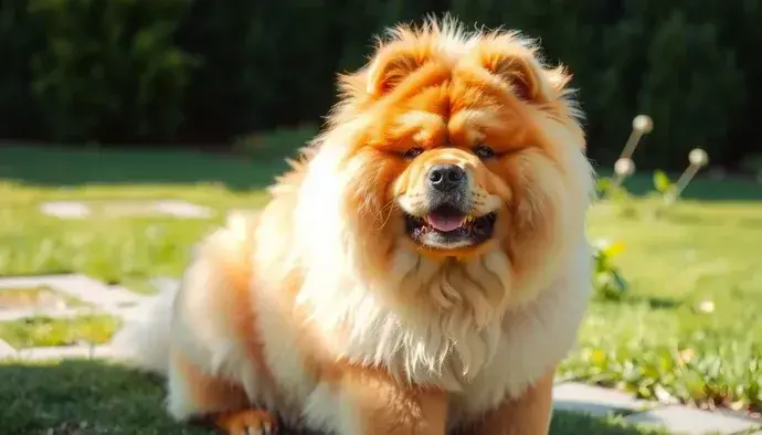 Chow Chow köpeğinin güzel ve düzenli bakımlı tüyleri