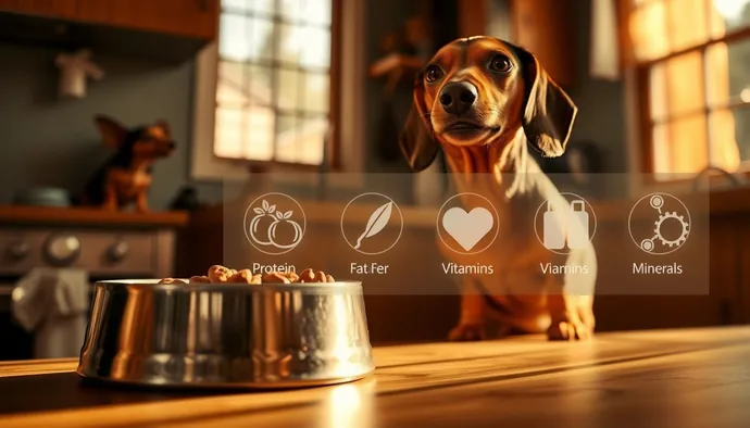 Dachshund mama seçiminde kritik besin bileşenlerinin şematik gösterimi