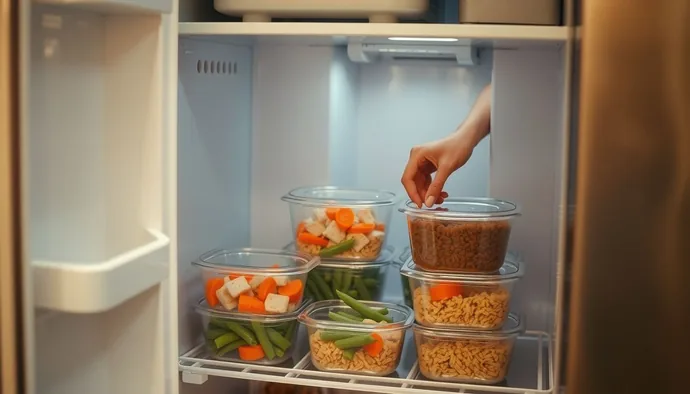 Ev yapımı köpek mamasının buzdolabında porsiyonluk kaplarda saklanması