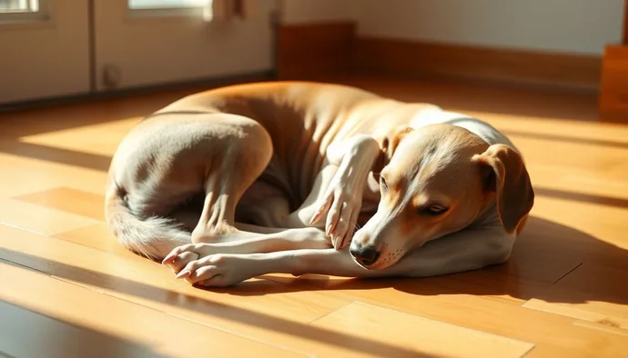 Italian Greyhound'un kısa süreli yoğun koşu sonrası dinlenme pozisyonu