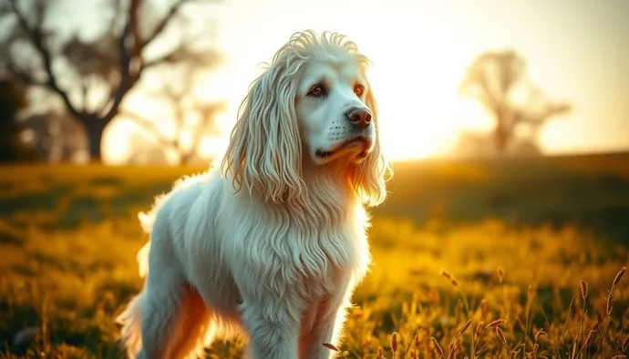 Komondor'un ip düğümü kürkü açık alanda doğal haliyle görünürken, yandan çekilmiş bir portre
