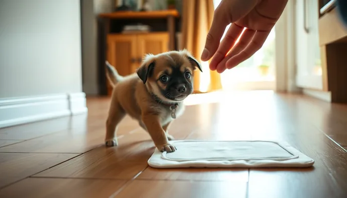 Yavru köpeğin tuvalet pedine yönlendirilmesi