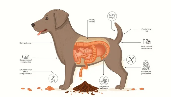 Köpeklerde koprofaji davranışının fizyolojik ve davranışsal nedenlerini gösteren şema
