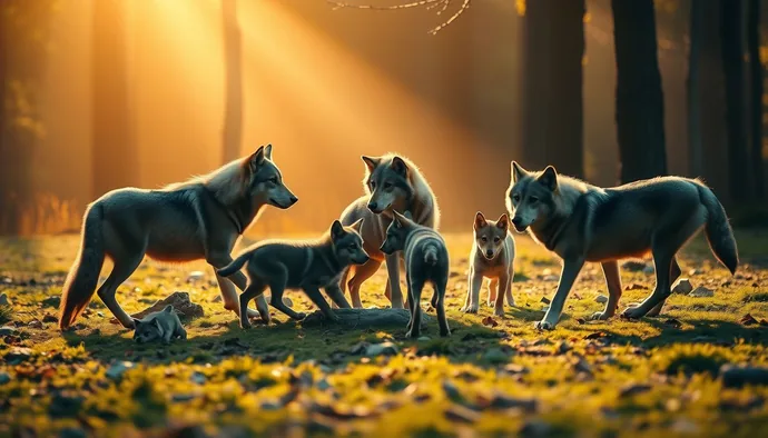 Kurt sürüsünde doğal aile yapısı: ebeveynler ve yavrular birlikte hareket eder, baskı altına alma davranışı gözlenmez