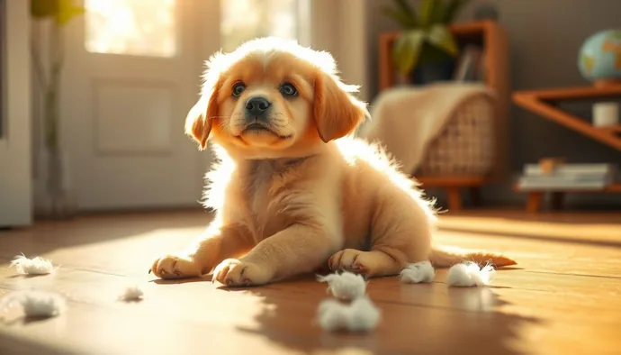 Yavru köpek tüy dökümü geçiş sürecinde farklı tüy dokuları