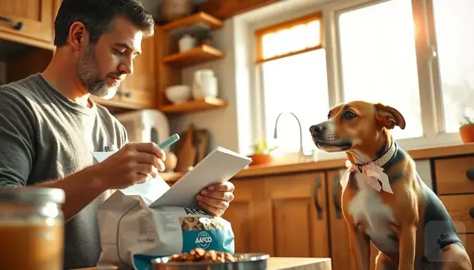 Köpek maması etiketinde AAFCO standartlarına uygunluk gösteren bir örnek
