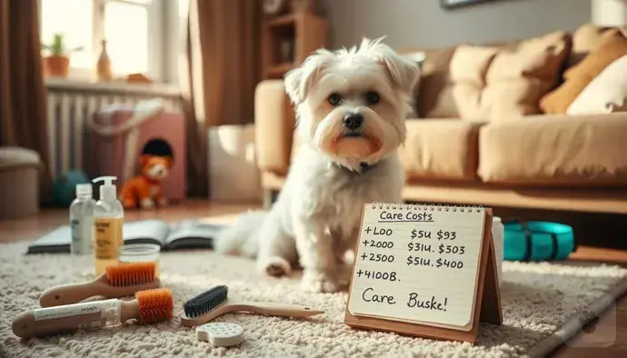 Maltese Terrier köpeklerin bakım ve maliyetini gösteren bir tablo