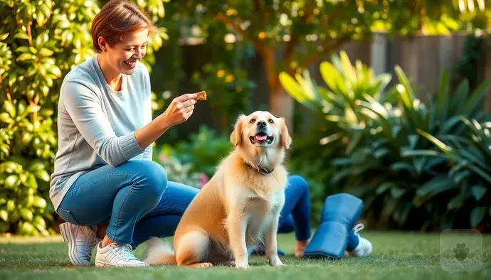 Pozitif pekiştirme ile eğitim alan köpek ve sahibi