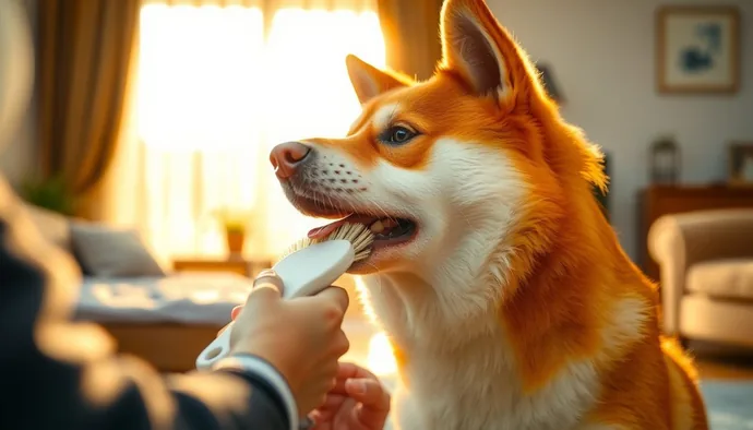 Shiba Inu çift katmanlı tüy yapısının fırçalama sırasında gösterimi