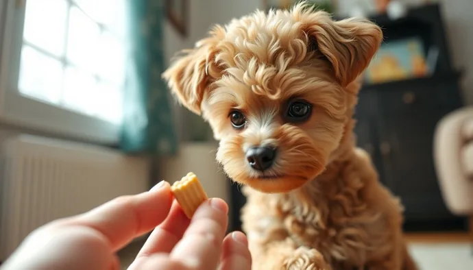Toy Poodle zeki bakışı ve ödül temelli eğitim sırasında odaklanmış hali