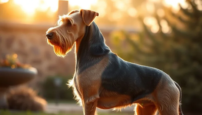 Airedale Terrier'in derin göğüs yapısı GDV riskini gösteren anatomik diyagram