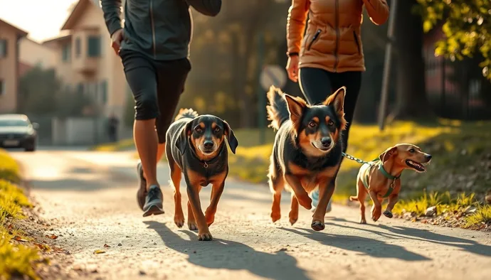 Farklı enerji seviyelerindeki Alman ırkı köpeklerin günlük egzersiz ihtiyaçlarını karşılayan sahipleri