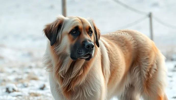 Anadolu Çoban Köpeği kış koşullarında kırsal alanda