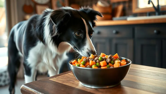 Border Collie mama seçiminde formül matrisi: protein, karbonhidrat, yağ, vitamin ve lif dengesi