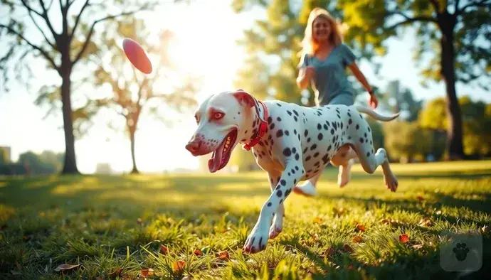 Dalmaçyalı köpeklerin aktif yaşam tarzına uygun ortamda egzersiz yaparken