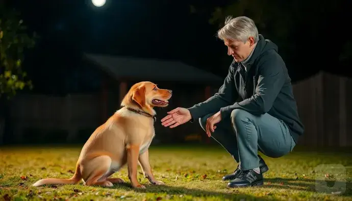 Gece havlamasını kontrol altına almak için eğitim alan bir köpek