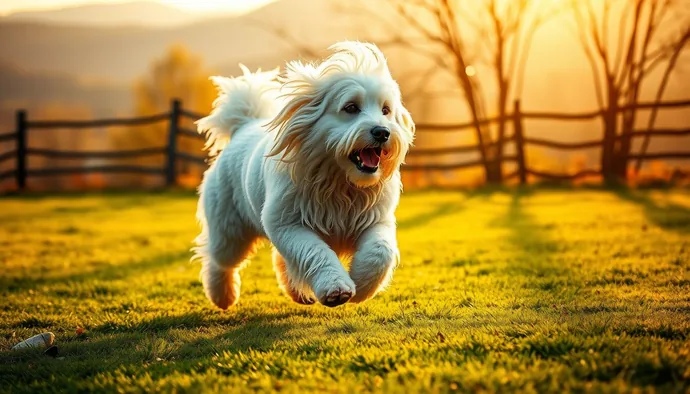Komondor'un bahçede serbest koşması - fiziksel ve zihinsel uyarım için geniş alan