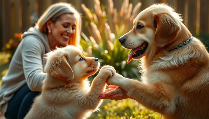 Yavru köpeğin sosyalleşme döneminde farklı insan ve hayvanlarla güvenli tanışma anı