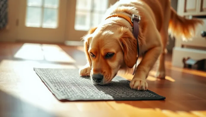 Kör bir köpeğin koklama matıyla aktif olarak oynadığı sahne