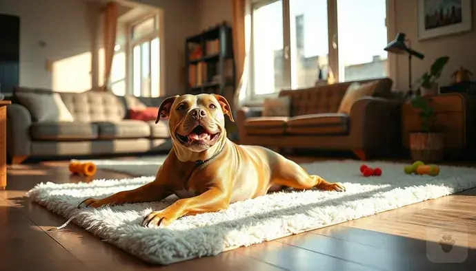 Pitbull köpeği apartman dairesinde