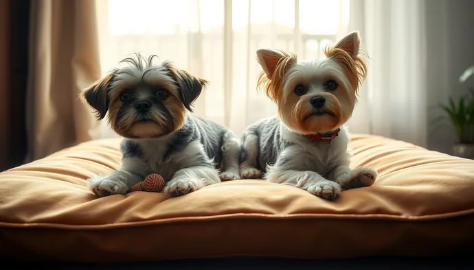 Shih Tzu ve Maltese Terrier apartmanda günlük aktivite rutinleri