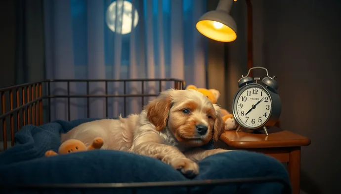 Gece boyunca ağlayan yavru köpek için sakinleştirici ortam düzenlemesi