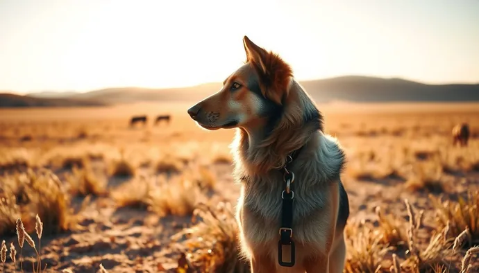 Anadolu Çoban Köpeği geniş arazide serbest dolaşım sırasında çevre kontrolü yaparken