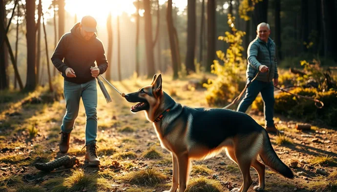 Köpek iz sürme eğitiminde doğru ve yanlış yaklaşımları gösteren eğitim sahnesi
