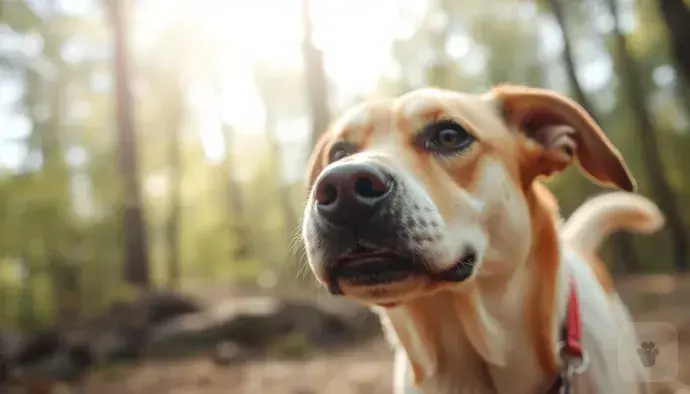 Agresyon belirtileri gösteren bir köpek